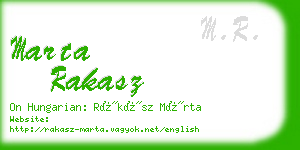 marta rakasz business card